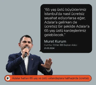 murat kurum adalar 65 yaş